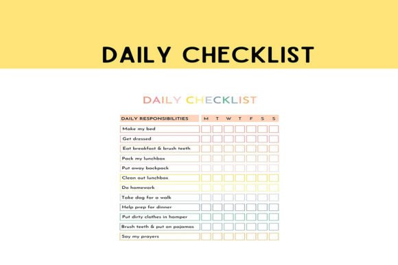 Download Daily Checklist, Daily Routine for Kids - Daily checklist Collection