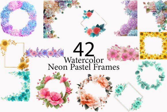 Download Neon Pastel Frames Clipart   - Pastel frames Collection