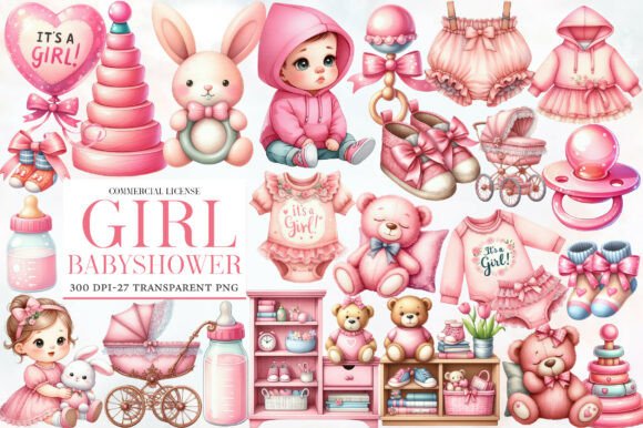 Download Girl Babyshower Cliparts - Babyshower Collection