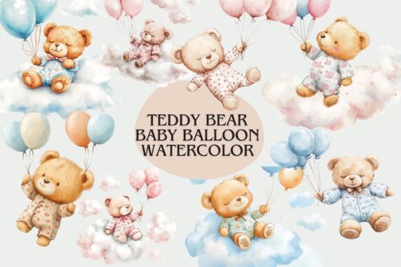 Download Blue Pink Teddy Bear Babyshower Clipart - Babyshower Collection